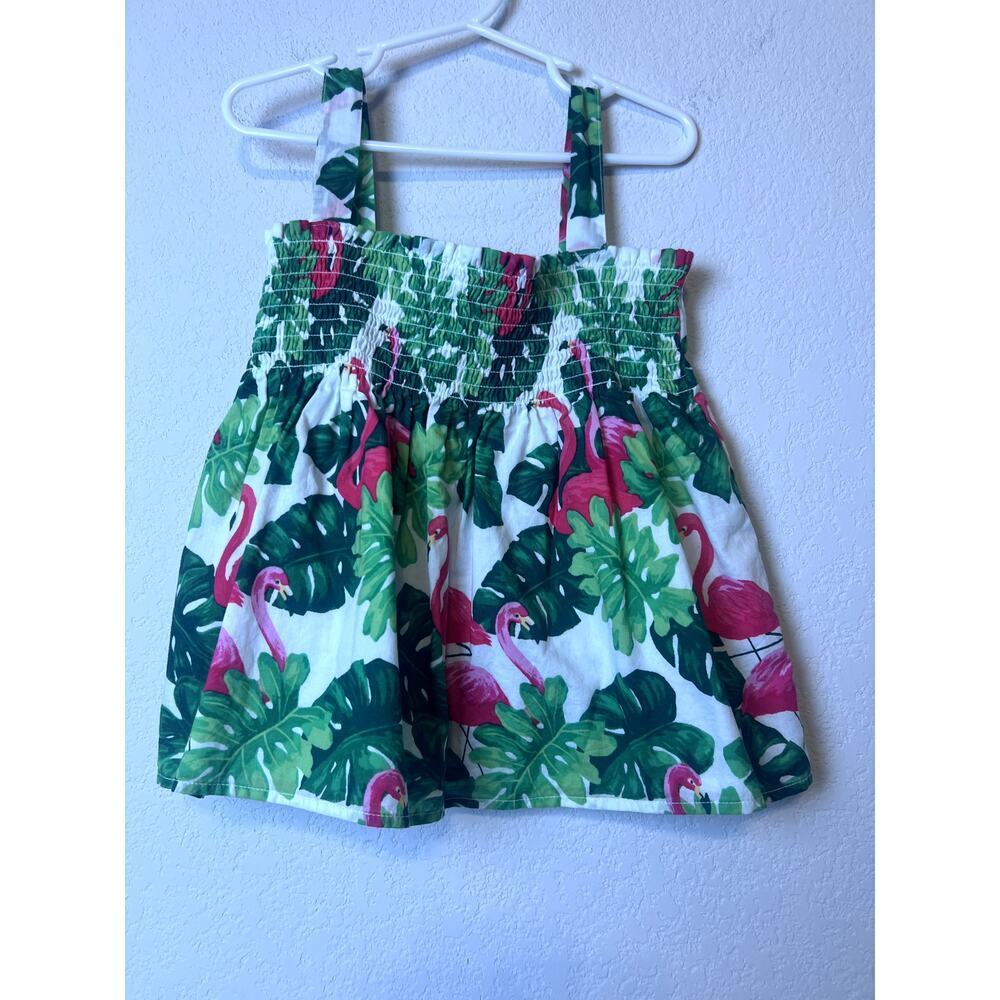 Janie and Jack Tropical Flamingo Girls' Smocked Top Size 6